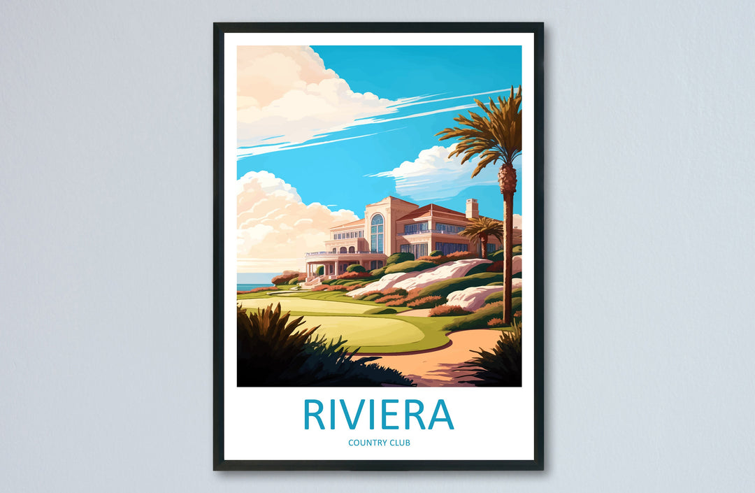 Riviera Country Club Travel Print Wall Art Riviera Country Club Wall Hanging Home Décor Riviera Country Club Gift Art Lovers Golf Art
