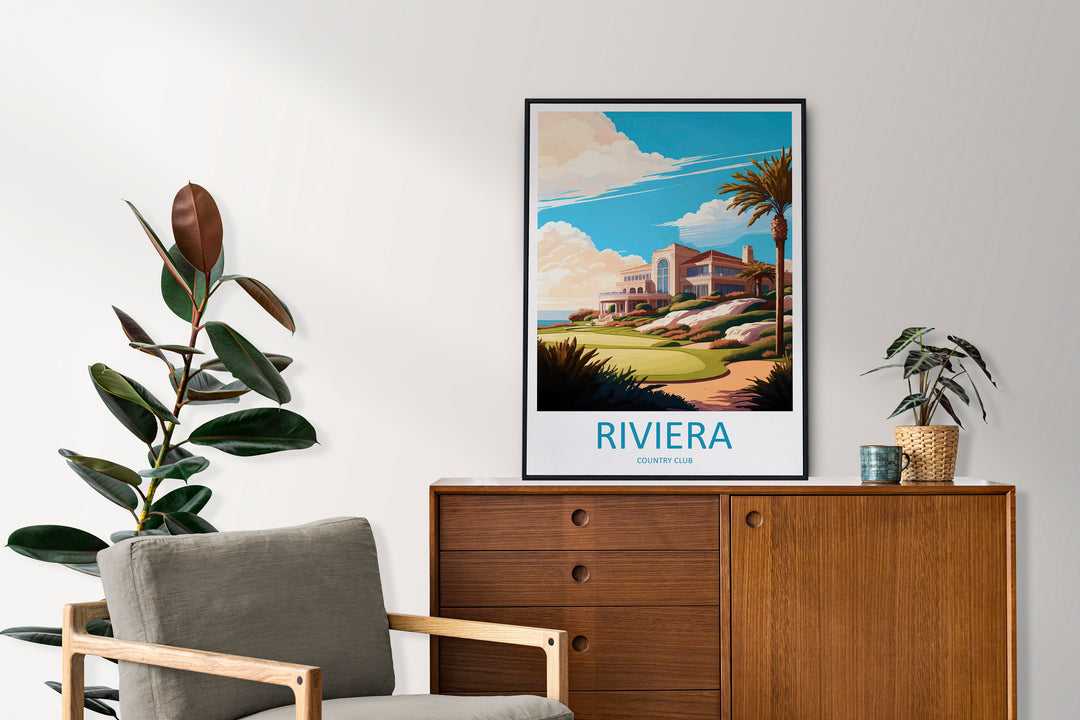 Riviera Country Club Travel Print Wall Art Riviera Country Club Wall Hanging Home Décor Riviera Country Club Gift Art Lovers Golf Art