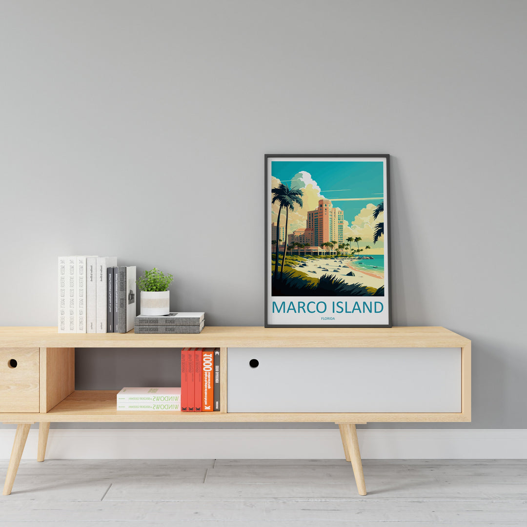 Marco Island Travel Print Wall Art Marco Island Wall Hanging Home Décor Marco Island Gift Art Lovers Florida Art Lover Gift Florida Print