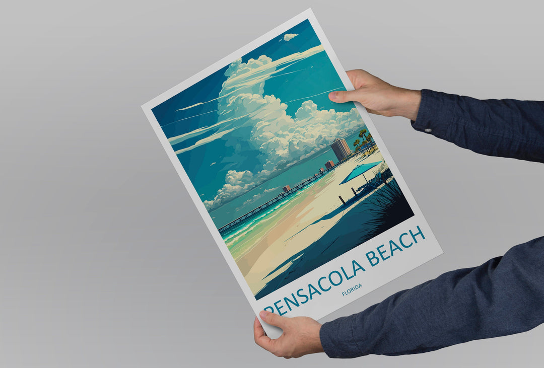Pensacola Beach Travel Print Wall Art Pensacola Beach Wall Hanging Home Décor Pensacola Beach Gift Art Lovers Florida Art Lover Gift
