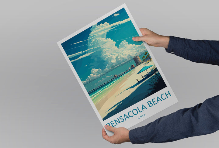 Pensacola Beach Travel Print Wall Art Pensacola Beach Wall Hanging Home Décor Pensacola Beach Gift Art Lovers Florida Art Lover Gift