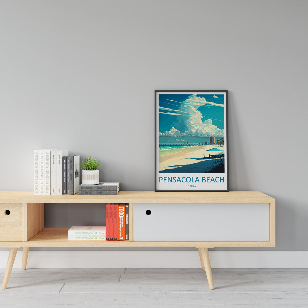 Pensacola Beach Travel Print Wall Art Pensacola Beach Wall Hanging Home Décor Pensacola Beach Gift Art Lovers Florida Art Lover Gift
