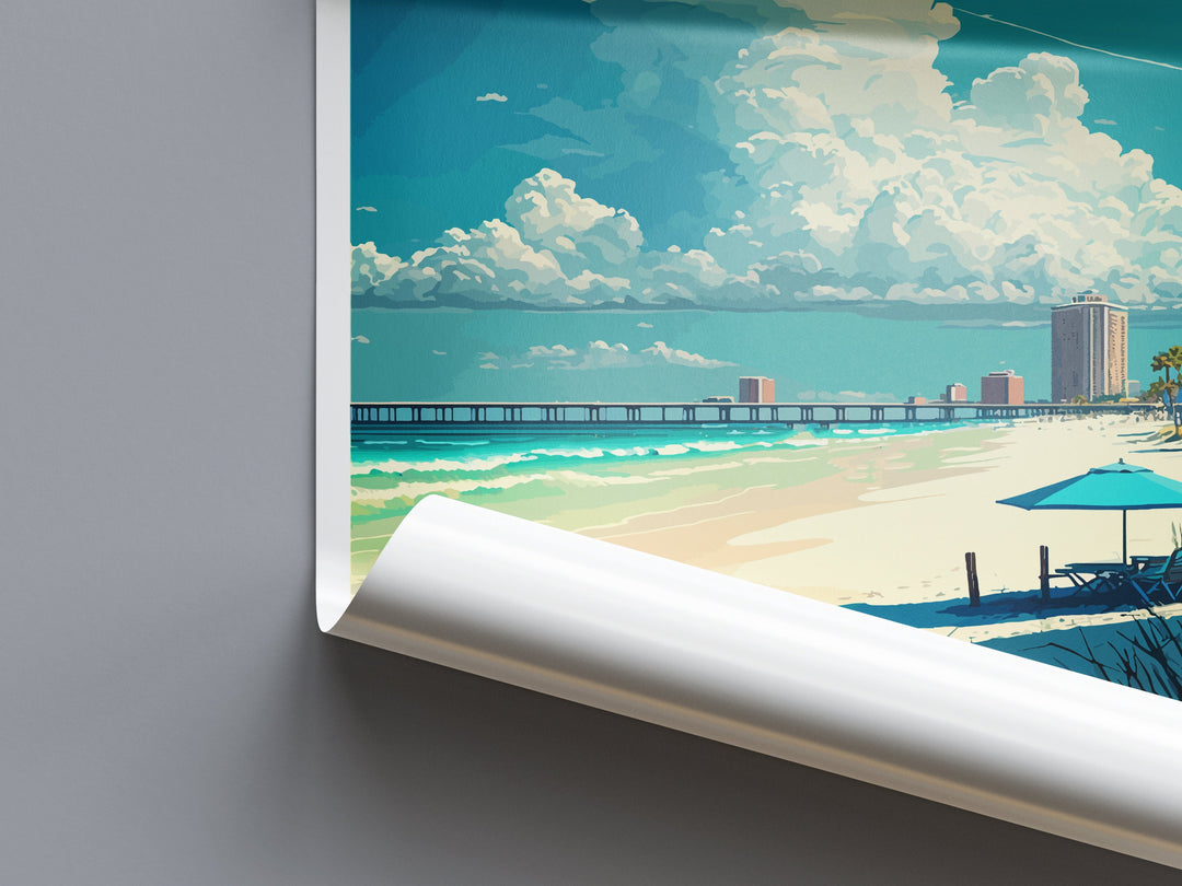 Pensacola Beach Travel Print Wall Art Pensacola Beach Wall Hanging Home Décor Pensacola Beach Gift Art Lovers Florida Art Lover Gift