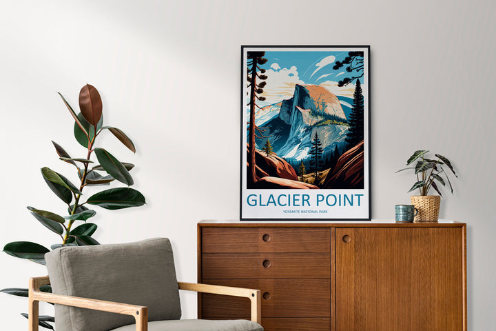 Yosemite Glacier Point Travel Print Wall Art Yosemite Glacier Point Wall Hanging Home Décor Glacier Point Gift Art Lovers California Art