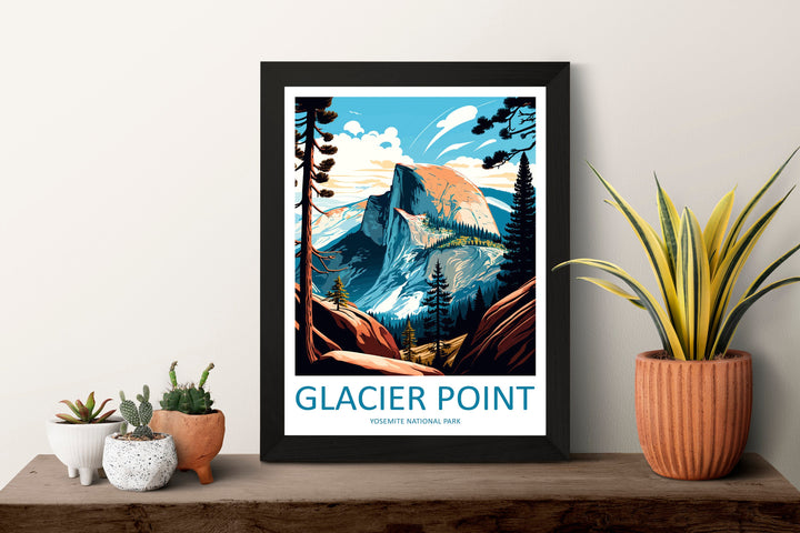 Yosemite Glacier Point Travel Print Wall Art Yosemite Glacier Point Wall Hanging Home Décor Glacier Point Gift Art Lovers California Art