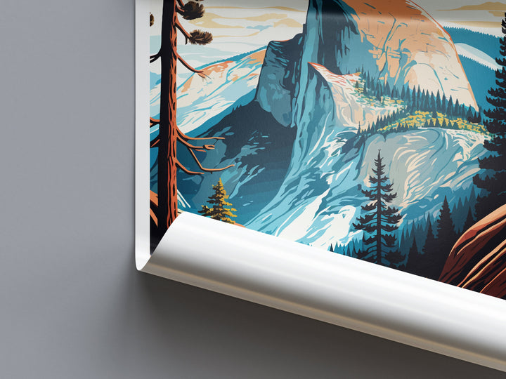 Yosemite Glacier Point Travel Print Wall Art Yosemite Glacier Point Wall Hanging Home Décor Glacier Point Gift Art Lovers California Art