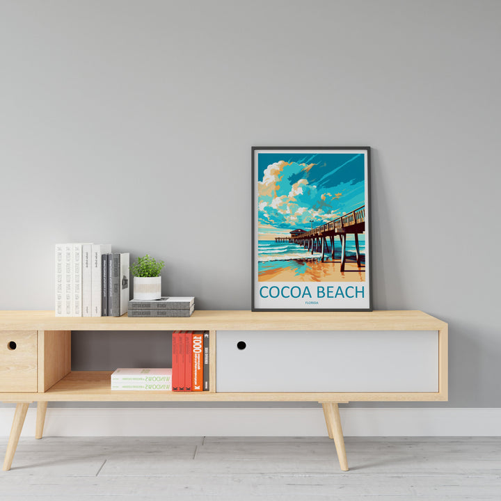 Cocoa Beach Travel Print Wall Art Cocoa Beach Wall Hanging Home Décor Cocoa Beach Gift Art Lovers Florida Art Lover Gift