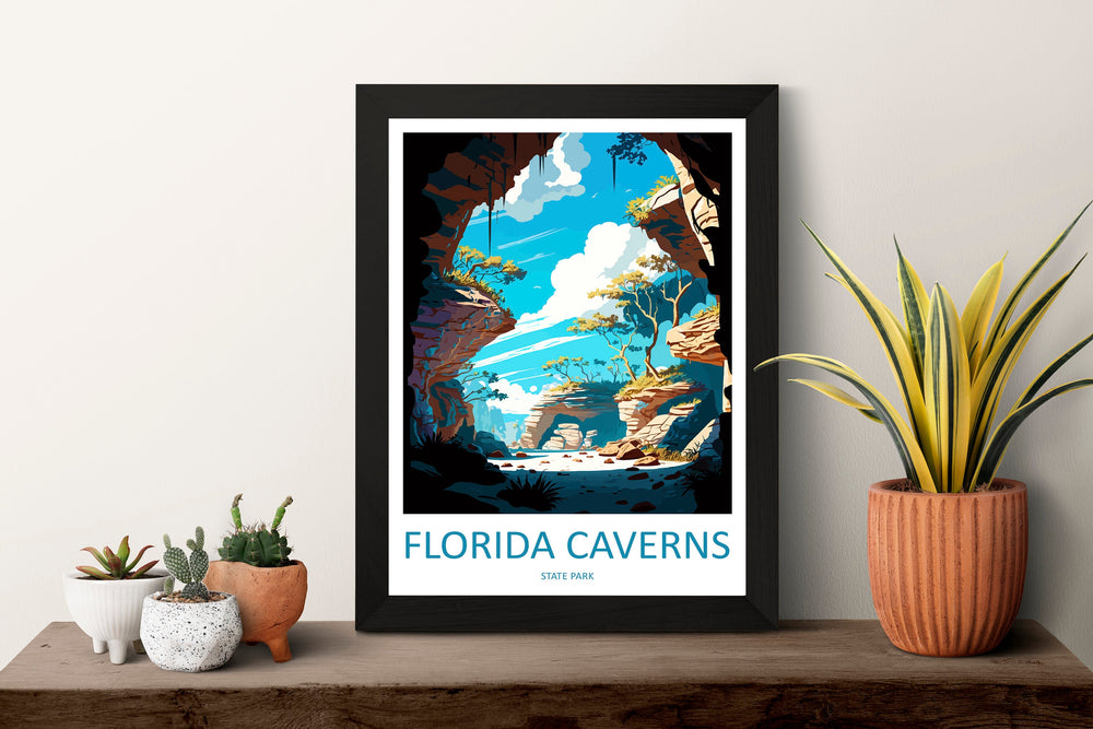 Florida Caverns State Park Travel Print Wall Art Florida Caverns Wall Hanging Home Décor Florida Caverns Gift Art Lovers Florida Art Lover
