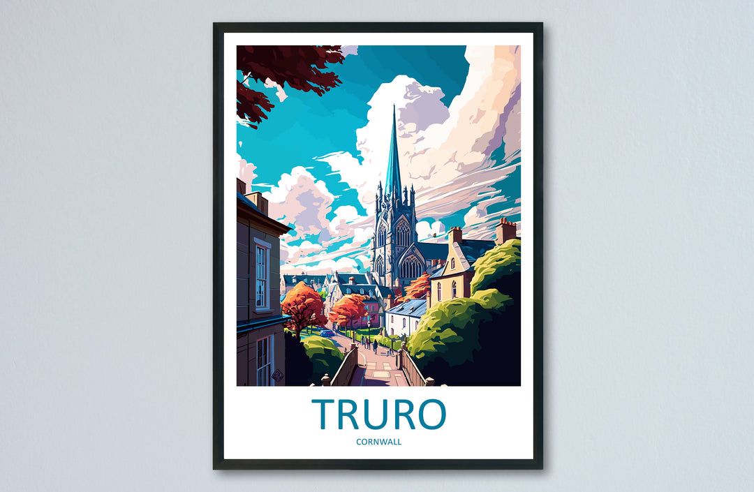Truro Travel Print Wall Art Truro Wall Hanging Home Décor Truro Gift Art Lovers England Art Lover Gift Truro Art Poster For UK Lovers