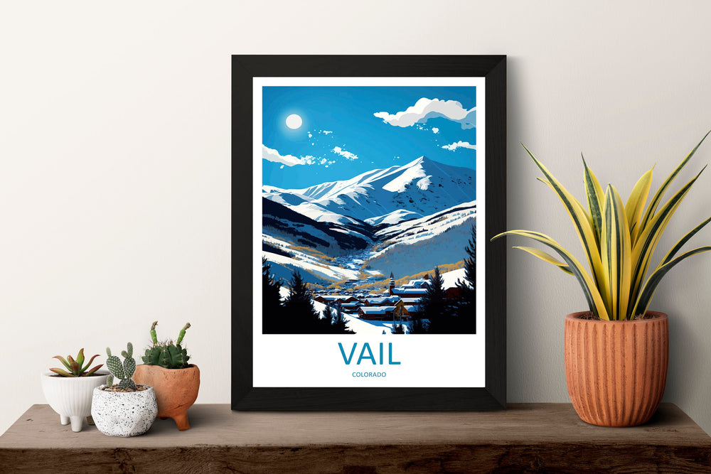 Vail Ski Resort Travel Print Wall Art Vail Ski Wall Hanging Home Décor Vail Ski Gift Art Lovers Colorado Art Gift Lover Print For Vail Ski