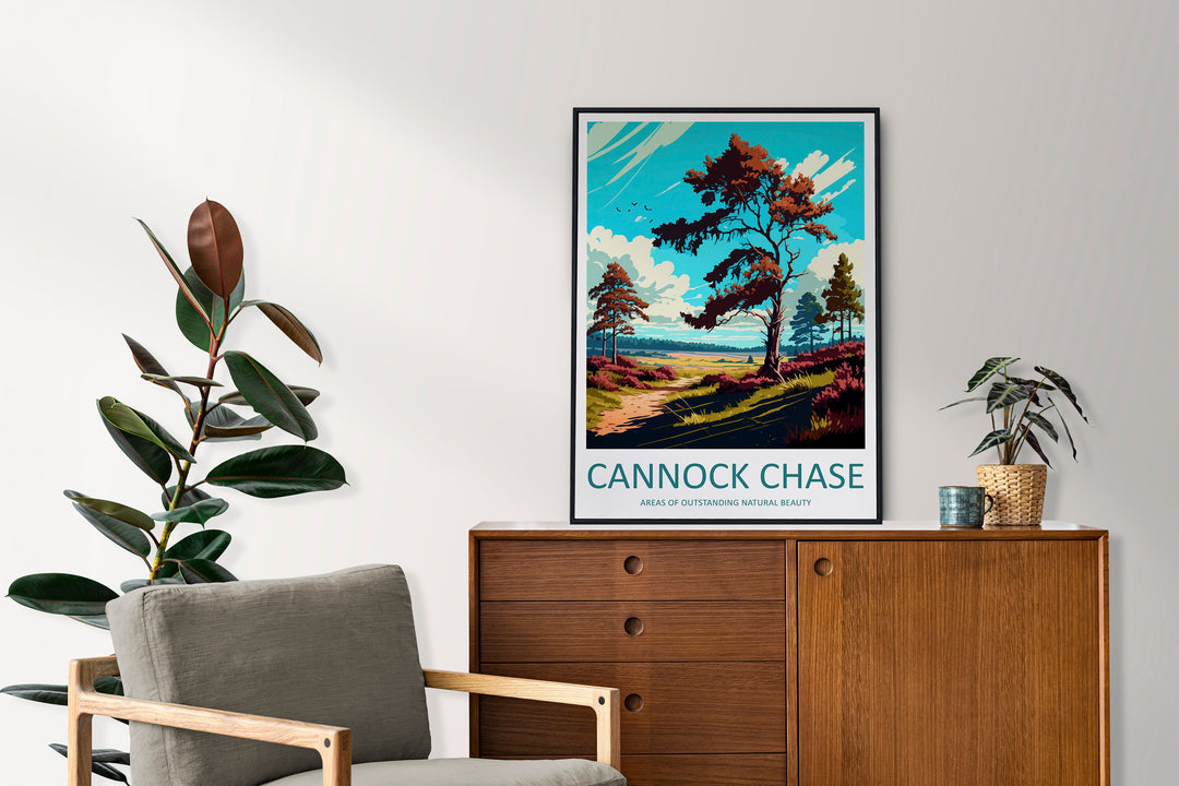 Cannock Chase Travel Print Wall Art Cannock Chase Wall Hanging Home Decoration Cannock Chase Gift Art Lovers Wall Art