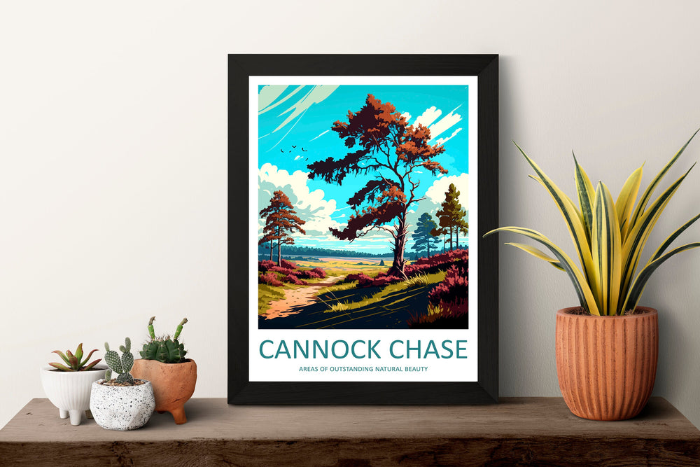 Cannock Chase Travel Print Wall Art Cannock Chase Wall Hanging Home Decoration Cannock Chase Gift Art Lovers Wall Art