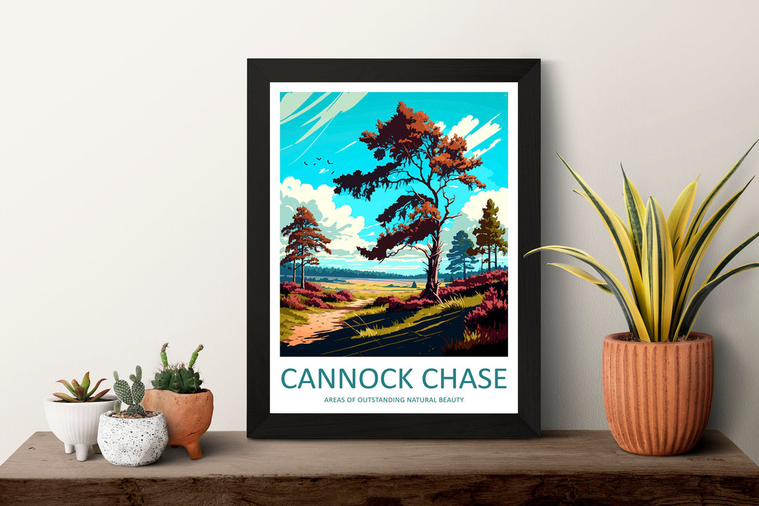 Cannock Chase Travel Print Wall Art Cannock Chase Wall Hanging Home Decoration Cannock Chase Gift Art Lovers Wall Art