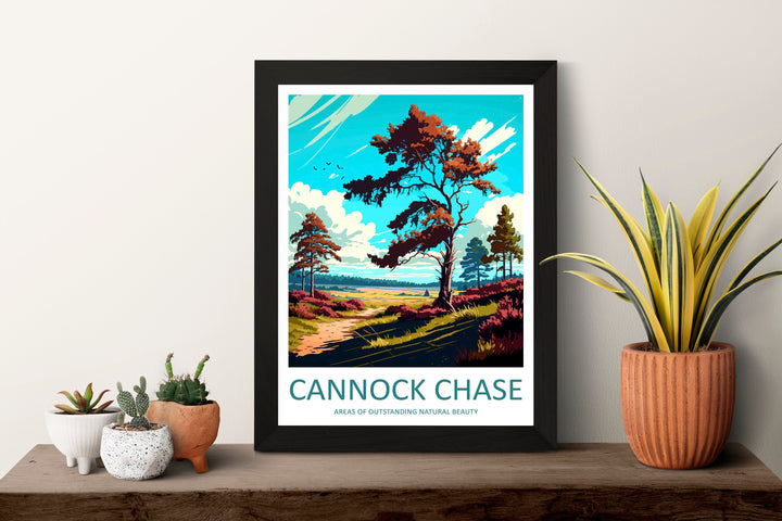Cannock Chase Travel Print Wall Art Cannock Chase Wall Hanging Home Decoration Cannock Chase Gift Art Lovers Wall Art