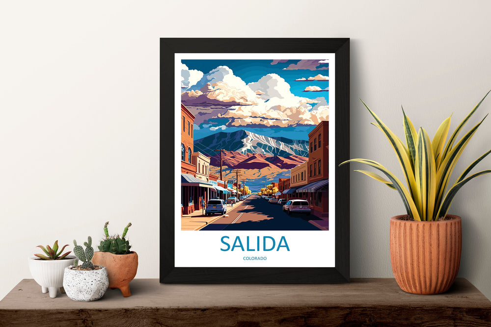 Salida Travel Print Wall Art Salida Wall Hanging Home Décor Salida Gift Art Lovers Colorado Art Lover Gift