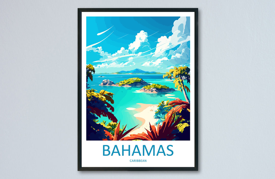 Bahamas Travel Print Wall Art Bahamas Wall Hanging Home Décor Bahamas Gift Art Lovers Wall Art Caribbean Travel Print Bahamas Decor
