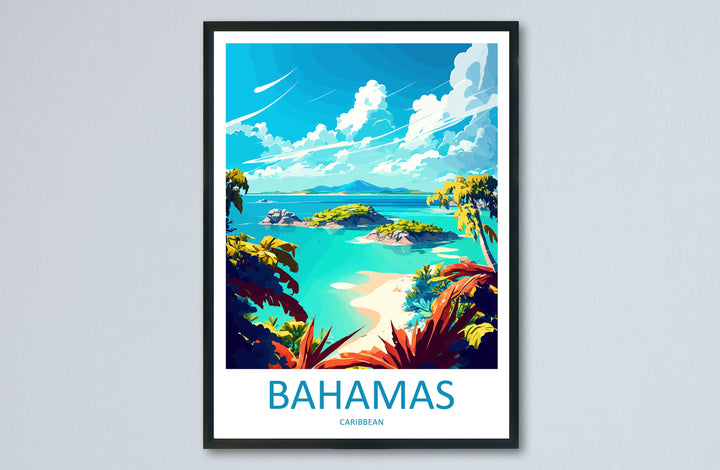 Bahamas Travel Print Wall Art Bahamas Wall Hanging Home Décor Bahamas Gift Art Lovers Wall Art Caribbean Travel Print Bahamas Decor