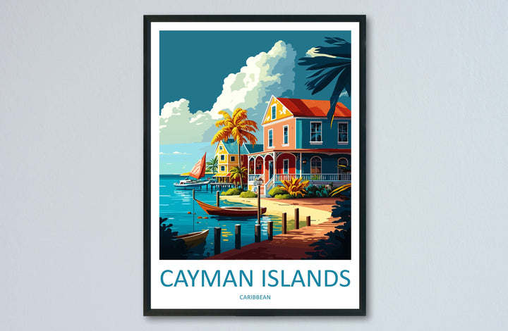 Cayman Islands Travel Print Wall Art Cayman Islands Wall Hanging Home Décor Cayman Islands Gift Art Lovers Wall Art Caribbean Travel Print