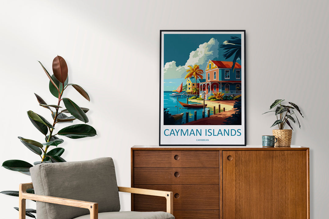 Cayman Islands Travel Print Wall Art Cayman Islands Wall Hanging Home Décor Cayman Islands Gift Art Lovers Wall Art Caribbean Travel Print