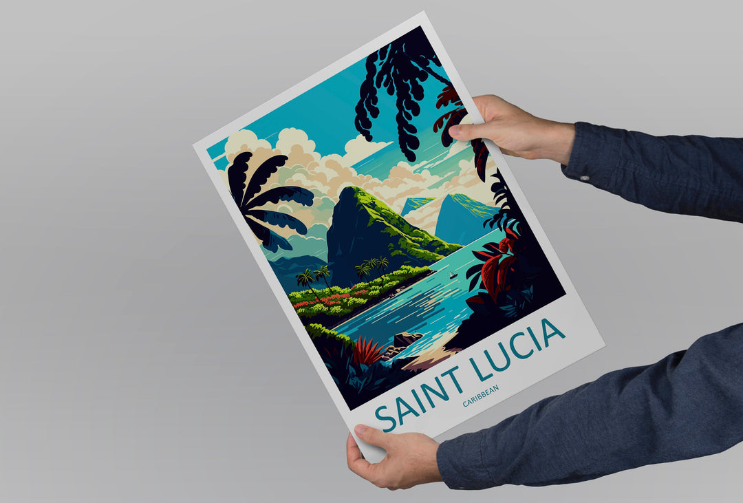 Saint Lucia Travel Print Wall Art Saint Lucia Wall Hanging Home Décor Saint Lucia Gift Art Lovers Wall Art Caribbean Travel Print Poster