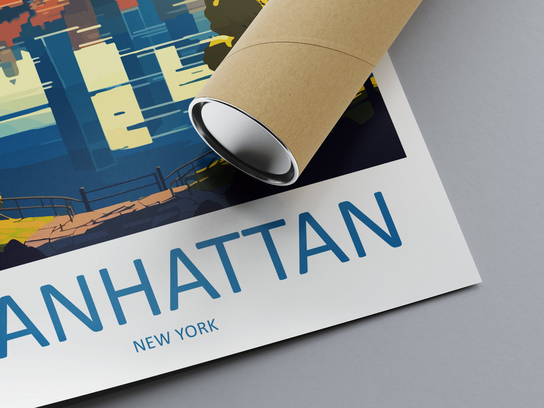 Manhattan New York Travel Print Wall Art Manhattan Wall Hanging Home Décor Manhattan Gift Art Lovers New York Art Lover