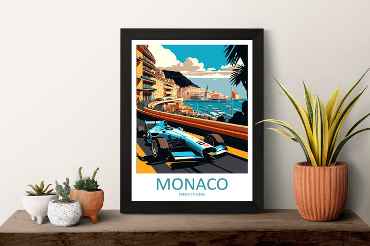 Monaco Travel Print Wall Art Monaco Wall Hanging Home Décor Monaco Gift Art Lovers Monaco Art Lover Gift Monaco Travel Art Wall Gift