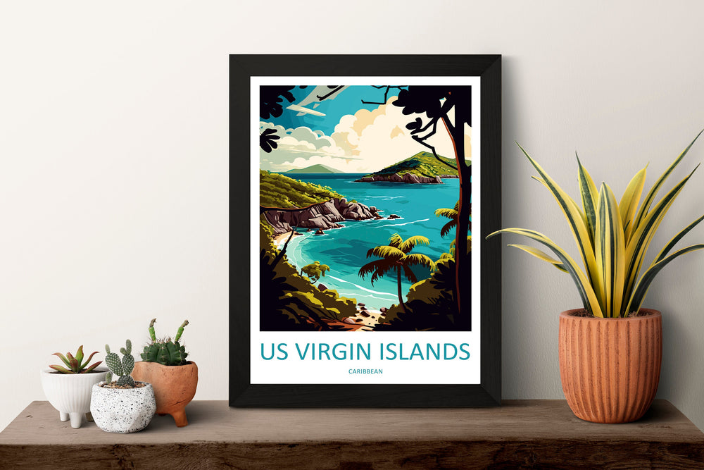 US Virgin Islands Travel Print Wall Art US Virgin Islands Wall Hanging Home Décor US Virgin Islands Gift Art Lovers Wall Art Caribbean