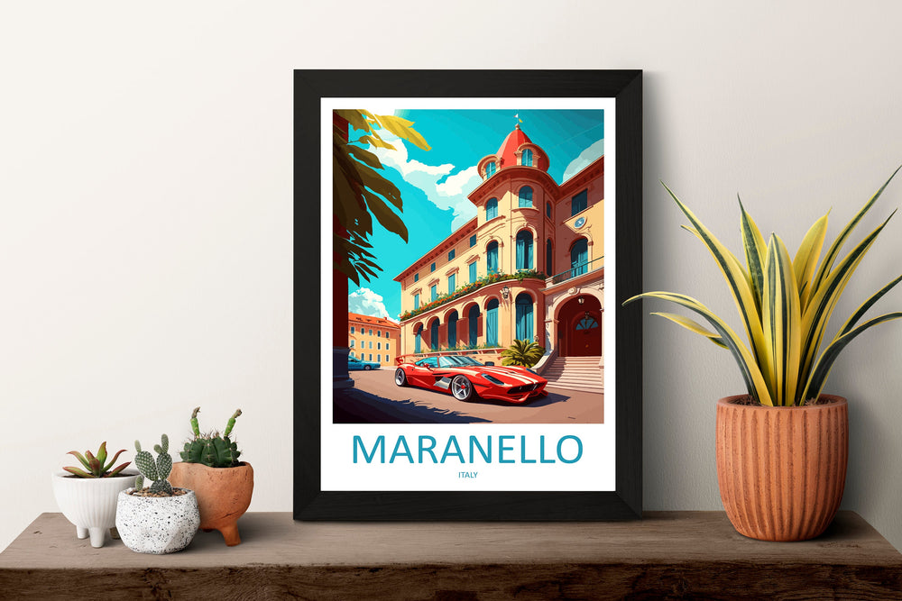 Maranello Travel Print Wall Art Maranello Wall Hanging Home Décor Maranello Gift Art Lovers Italy Art Lover Gift Maranello Print Maranello