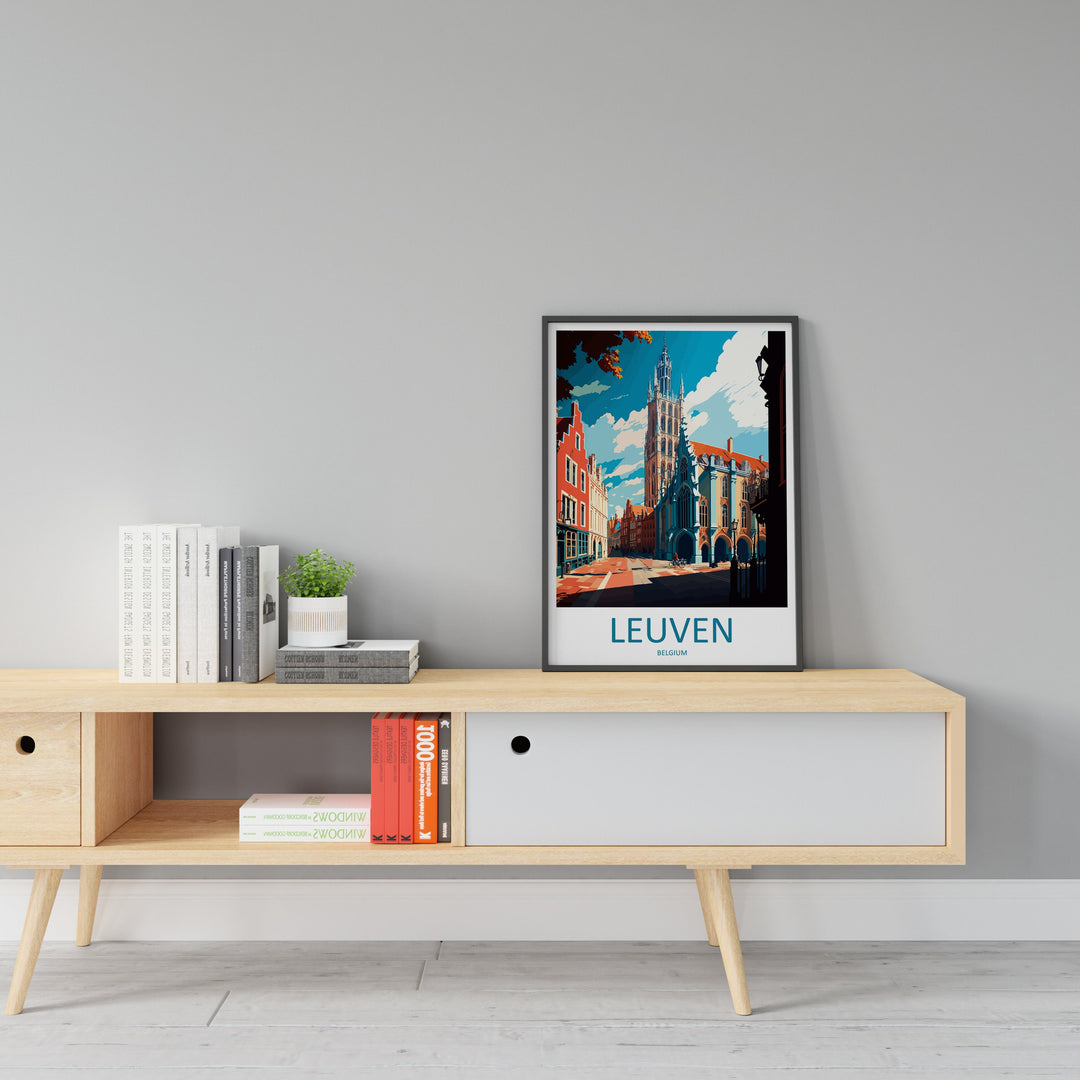 Leuven Travel Print Wall Art Leuven Wall Hanging Home Décor Leuven Gift Art Lovers Belgium Art Lover Gift Leuven Wall Décor