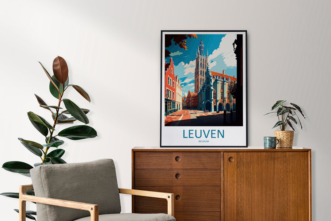 Leuven Travel Print Wall Art Leuven Wall Hanging Home Décor Leuven Gift Art Lovers Belgium Art Lover Gift Leuven Wall Décor
