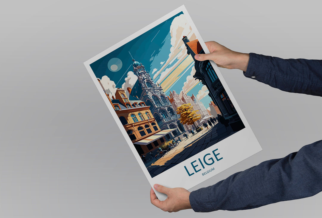 Leige Travel Print Wall Art Leige Wall Hanging Home Décor Leige Gift Art Lovers Belgium Art Lover Gift Leige Wall Décor