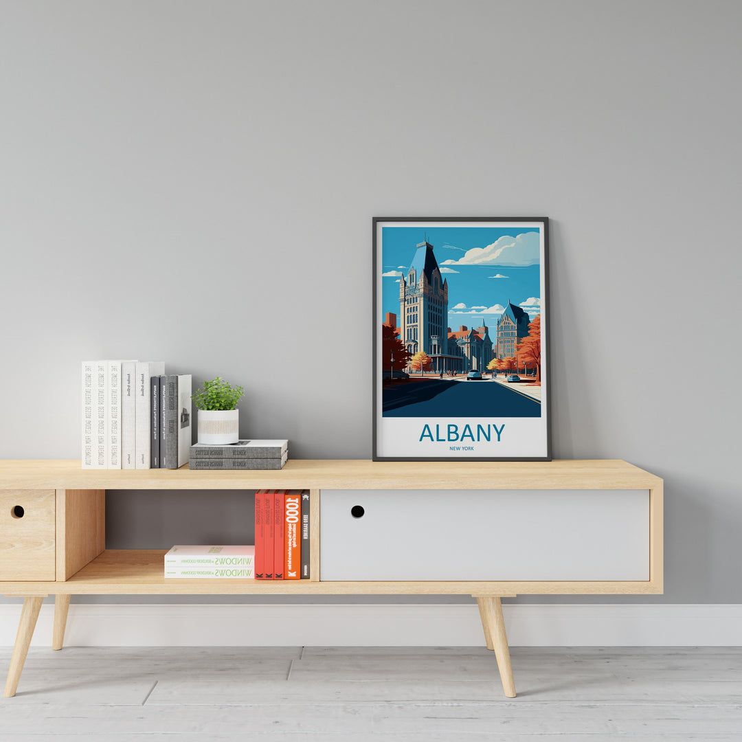Albany Travel Print Wall Art Albany Wall Hanging Home Décor Albany Gift Art Lovers New York State Art Gift Lover Print