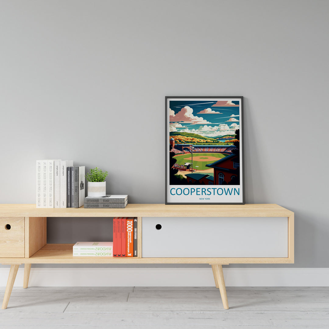 Cooperstown Travel Print Wall Art Cooperstown Wall Hanging Home Décor Cooperstown Gift Art Lovers New York State Art Gift Lover Print