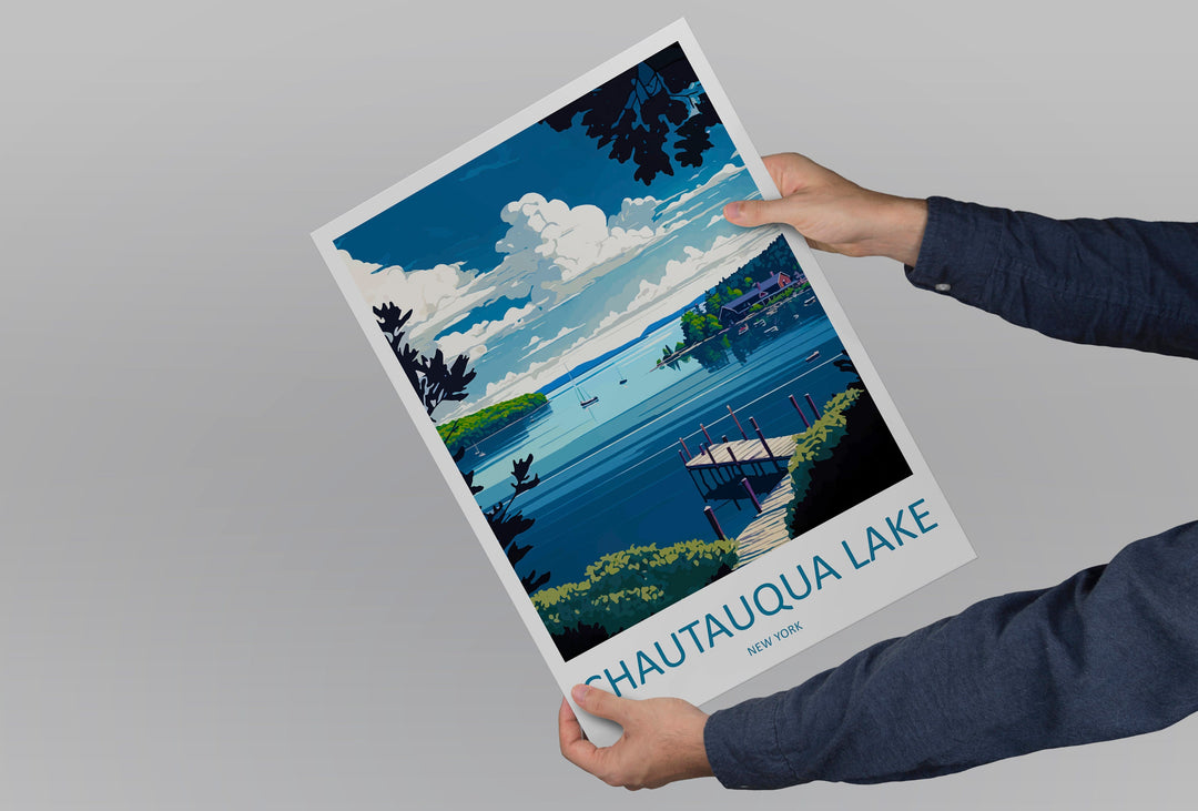 Chautauqua Lake Travel Print Wall Art Chautauqua Lake Wall Hanging Home Décor Chautauqua Lake Gift Art Lovers New York State Art Gift Lover