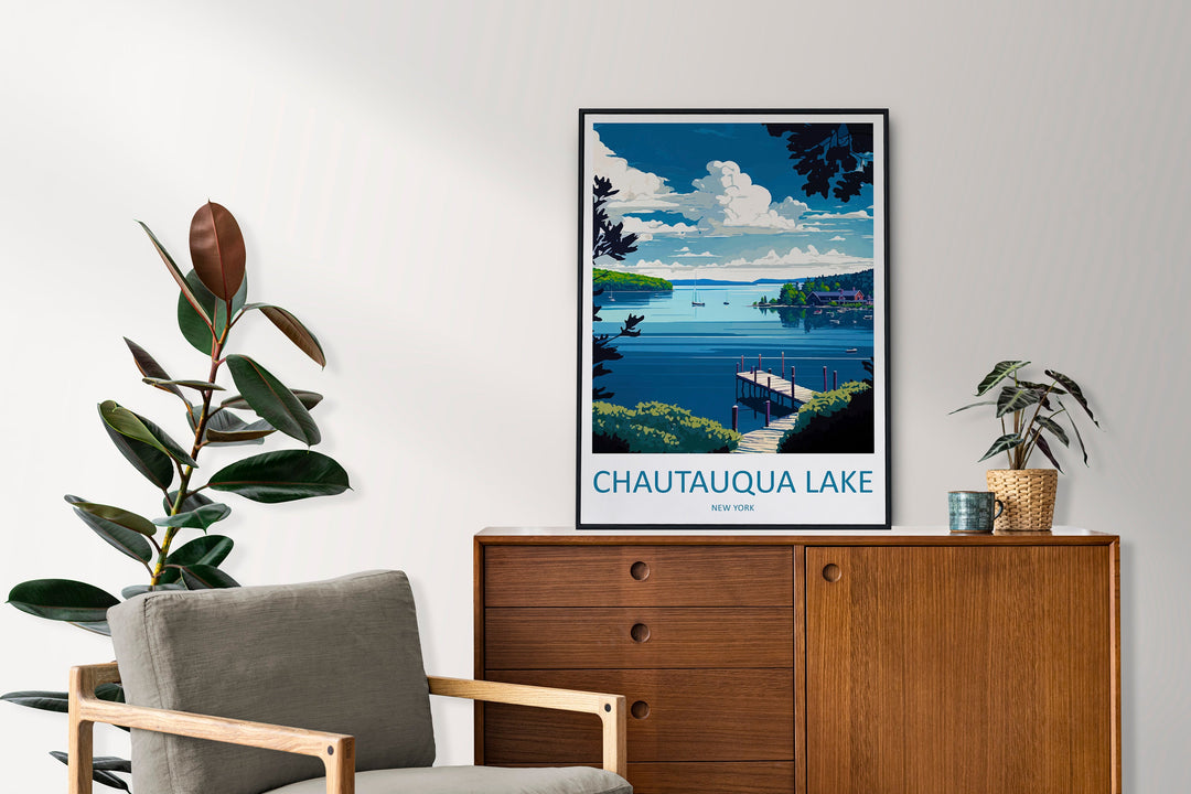 Chautauqua Lake Travel Print Wall Art Chautauqua Lake Wall Hanging Home Décor Chautauqua Lake Gift Art Lovers New York State Art Gift Lover