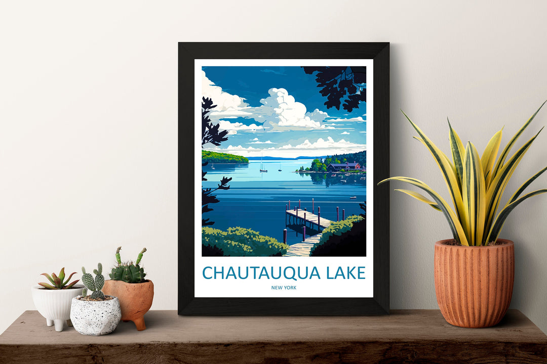 Chautauqua Lake Travel Print Wall Art Chautauqua Lake Wall Hanging Home Décor Chautauqua Lake Gift Art Lovers New York State Art Gift Lover