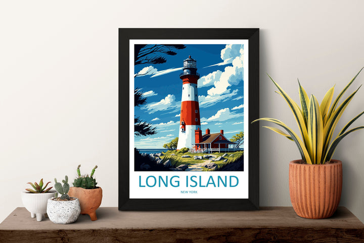 Long Island Travel Print Wall Art Long Island Wall Hanging Home Décor Long Island Gift Art Lovers New York State Art Gift Lover Poster
