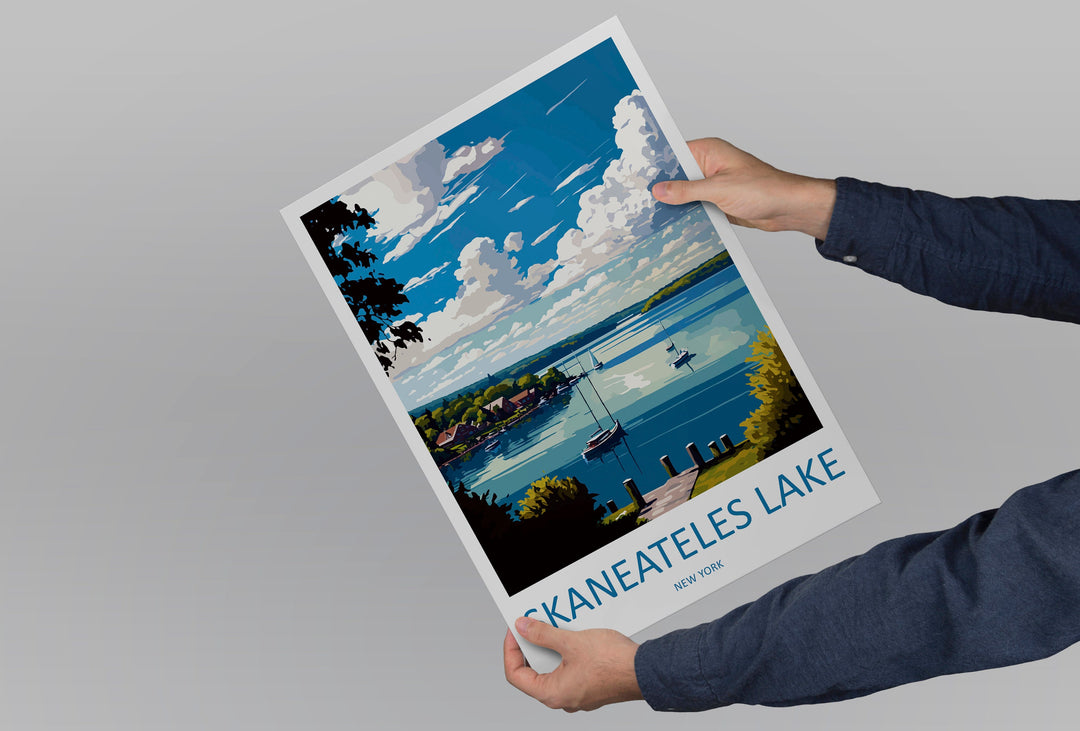 Skaneateles Lake Travel Print Wall Art Skaneateles Lake Wall Hanging Home Décor Skaneateles Lake Gift Art Lovers New York State Art Gift