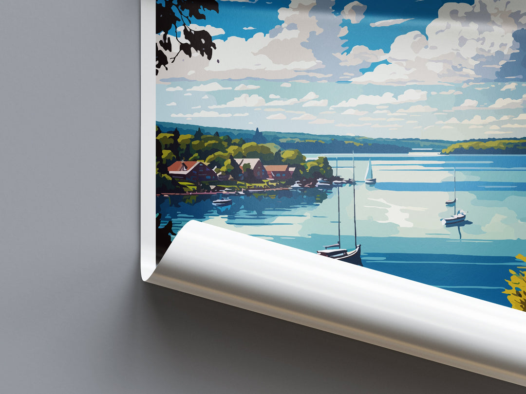 Skaneateles Lake Travel Print Wall Art Skaneateles Lake Wall Hanging Home Décor Skaneateles Lake Gift Art Lovers New York State Art Gift