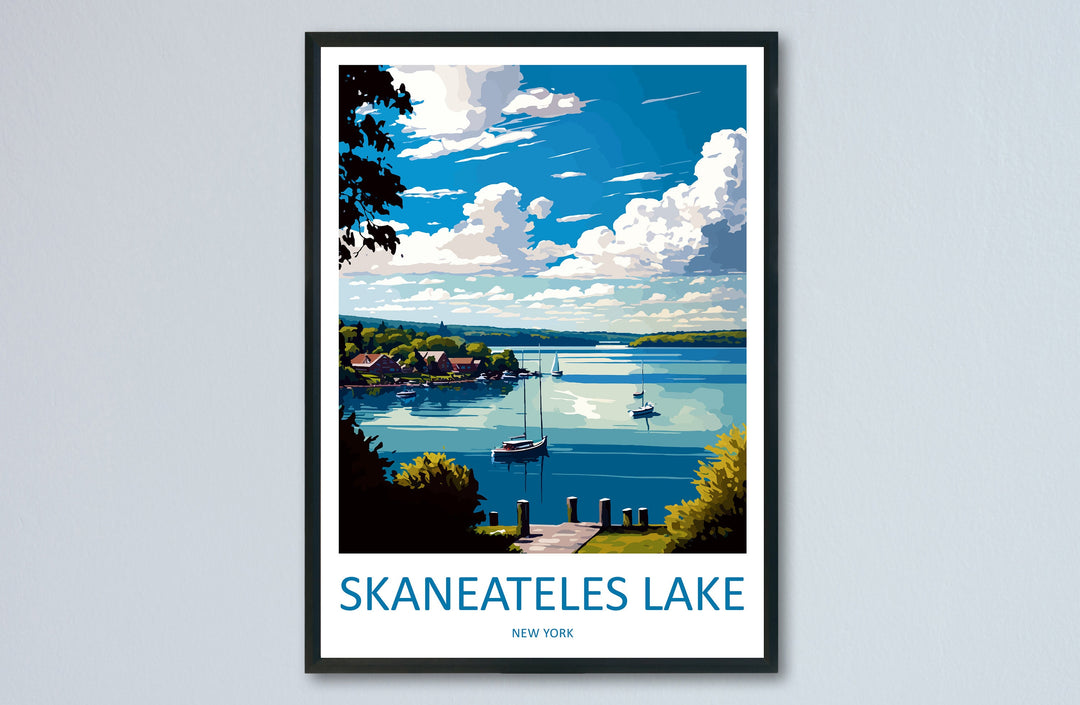 Skaneateles Lake Travel Print Wall Art Skaneateles Lake Wall Hanging Home Décor Skaneateles Lake Gift Art Lovers New York State Art Gift