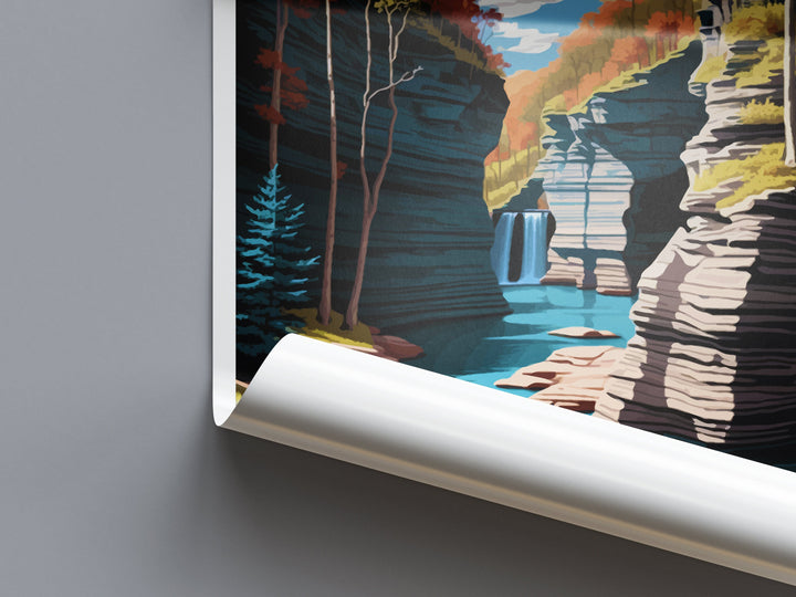 Watkins Glen State Park Travel Print Wall Art Watkins Glen Wall Hanging Home Décor Watkins Glen Gift Art Lovers New York State Art Gift