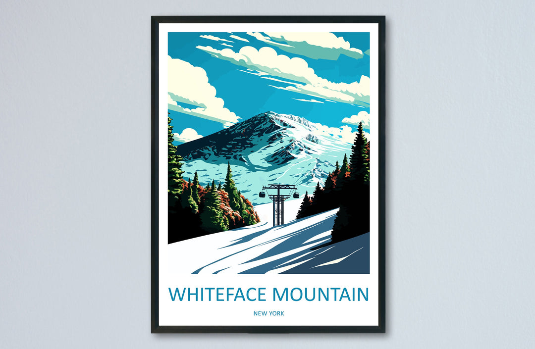 Whiteface Mountain Travel Print Wall Art Whiteface Wall Hanging Home Décor Whiteface Gift Art Lovers New York State Art Gift Poster