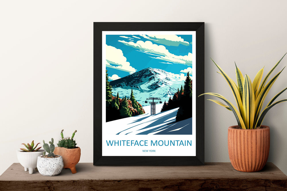 Whiteface Mountain Travel Print Wall Art Whiteface Wall Hanging Home Décor Whiteface Gift Art Lovers New York State Art Gift Poster