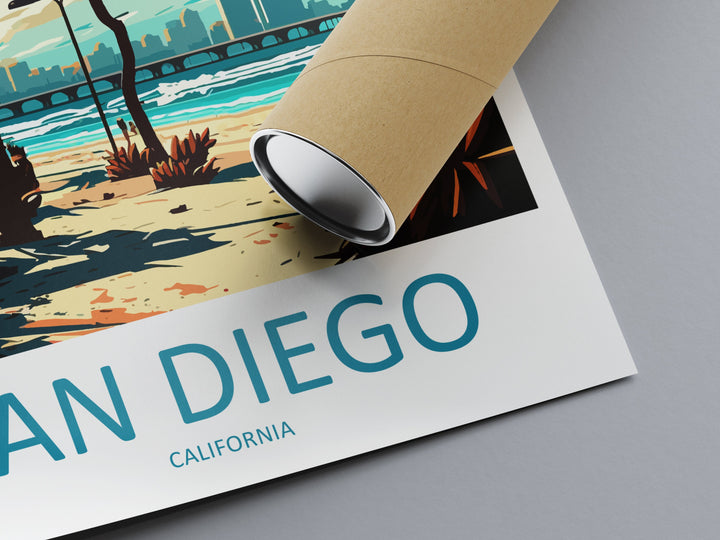 San Diego Travel Print Wall Art San Diego Wall Hanging Home Décor San Diego Gift Art Lovers California Art Lover Gift San Diego Poster