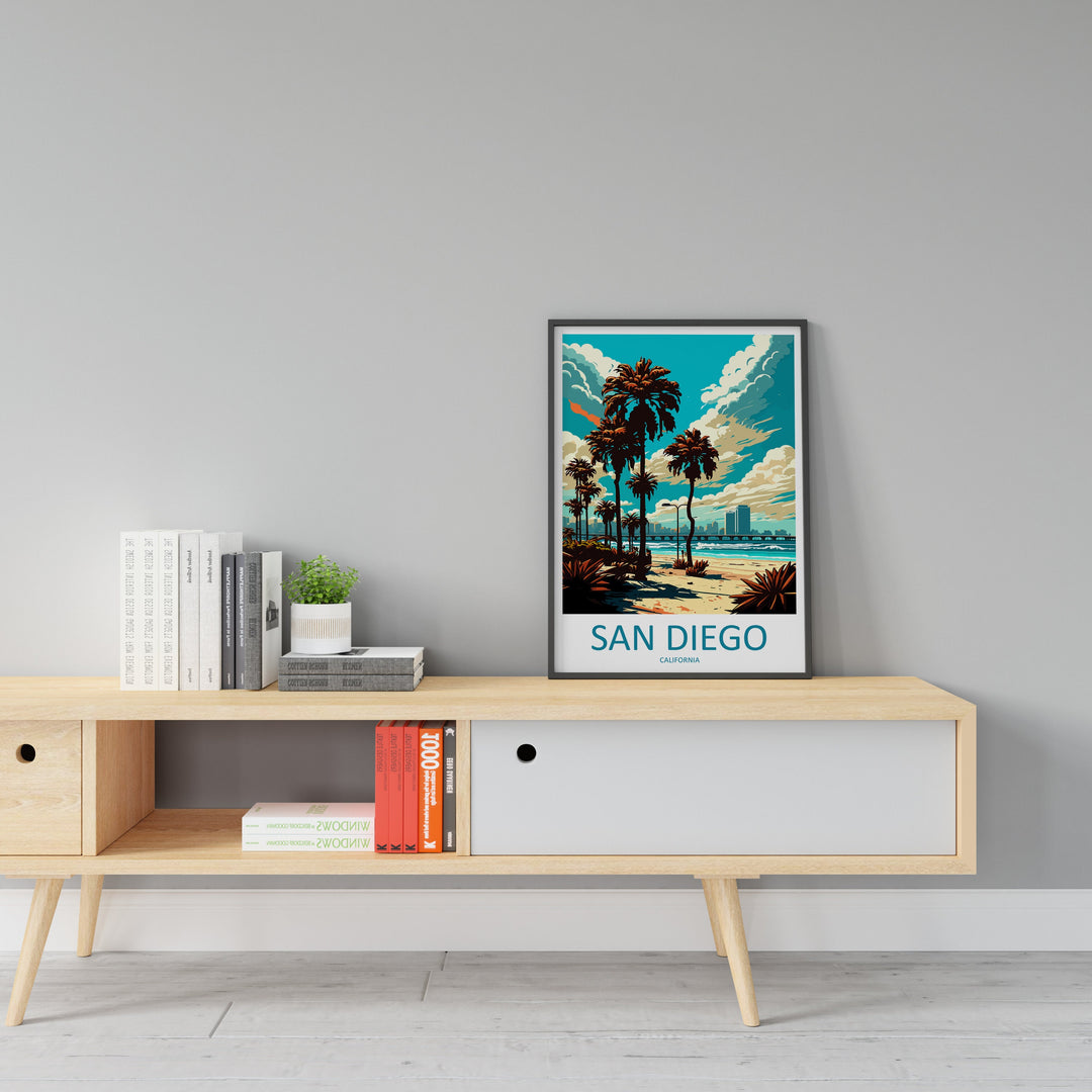 San Diego Travel Print Wall Art San Diego Wall Hanging Home Décor San Diego Gift Art Lovers California Art Lover Gift San Diego Poster