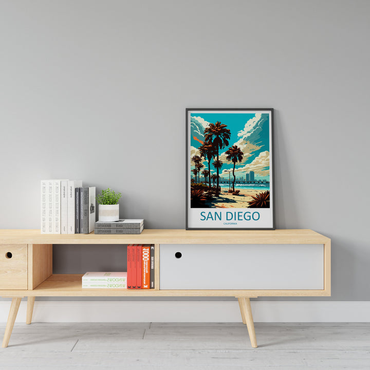 San Diego Travel Print Wall Art San Diego Wall Hanging Home Décor San Diego Gift Art Lovers California Art Lover Gift San Diego Poster