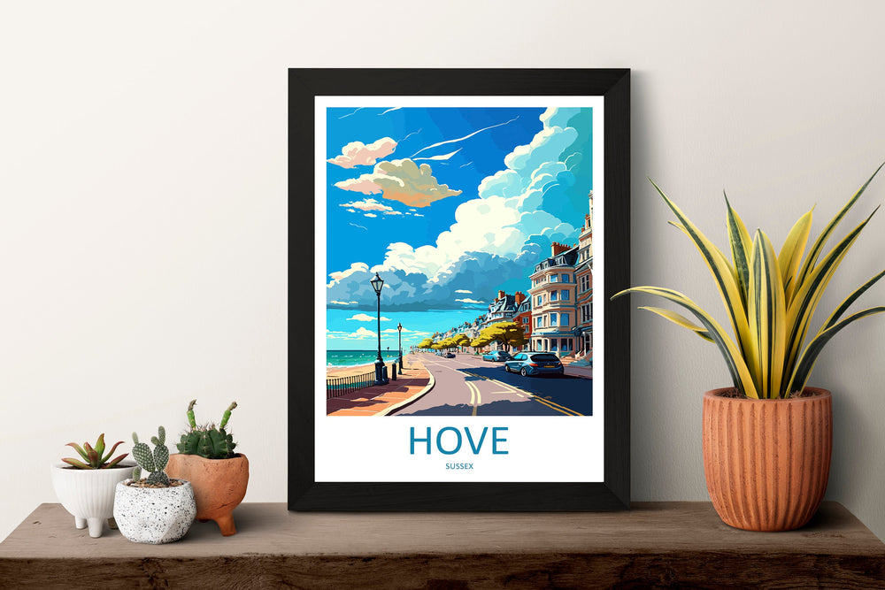 Hove Travel Print Wall Art Hove Wall Hanging Home Décor Hove Gift Art Lovers England Art Lover Gift Print