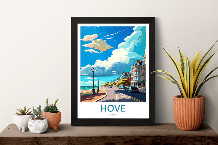 Hove Travel Print Wall Art Hove Wall Hanging Home Décor Hove Gift Art Lovers England Art Lover Gift Print