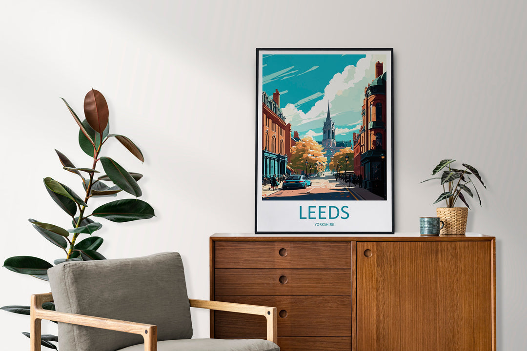 Leeds Travel Print Wall Art Leeds Wall Hanging Home Décor Leeds Gift Art Lovers England Art Lover Gift Print Artwork Yorkshire Art