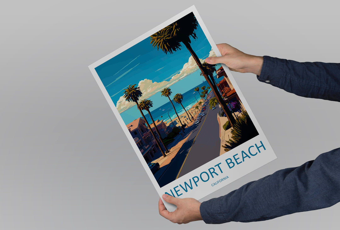 Newport Beach Travel Print Wall Art Newport Beach Wall Hanging Home Décor Newport Beach Gift Art Lovers California Art Lover Gift